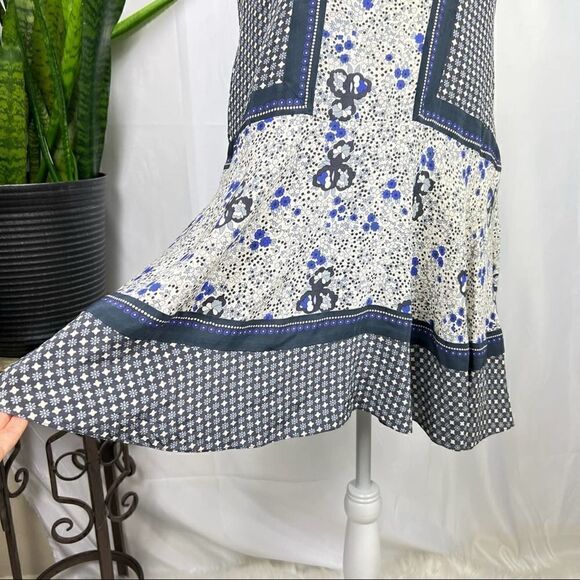 REBECCA TAYLOR Size 10 Silk Dress Floral Spring Summer Fit Flare - Picture 14 of 14